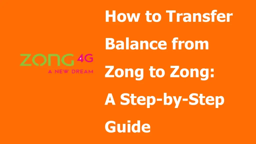 How to Transfer Balance from Zong to Zong